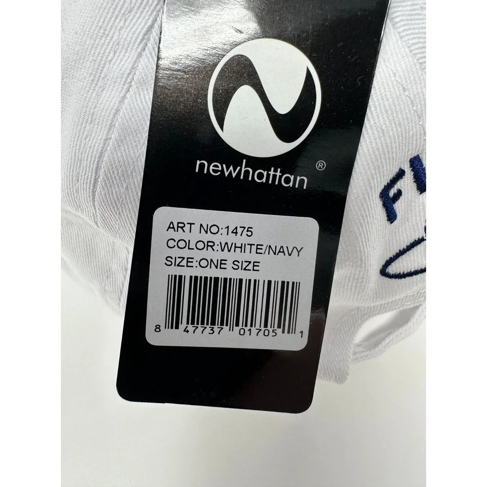 NWT-Flan AABC All American Breakfast Club Hat -White/Navy - Adjustable - 6 Panel